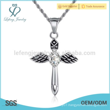 Hot selling stainless steel mens silver cross pendants jewelry